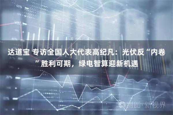 达道宝 专访全国人大代表高纪凡：光伏反“内卷”胜利可期，绿电智算迎新机遇
