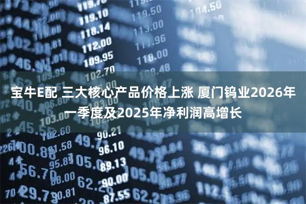 宝牛E配 三大核心产品价格上涨 厦门钨业2026年一季度及2025年净利润高增长