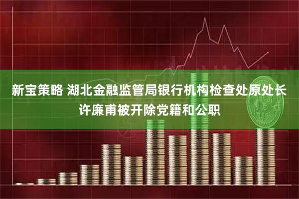 新宝策略 湖北金融监管局银行机构检查处原处长许廉甫被开除党籍和公职