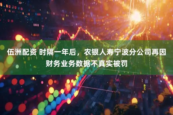 伍洲配资 时隔一年后，农银人寿宁波分公司再因财务业务数据不真实被罚